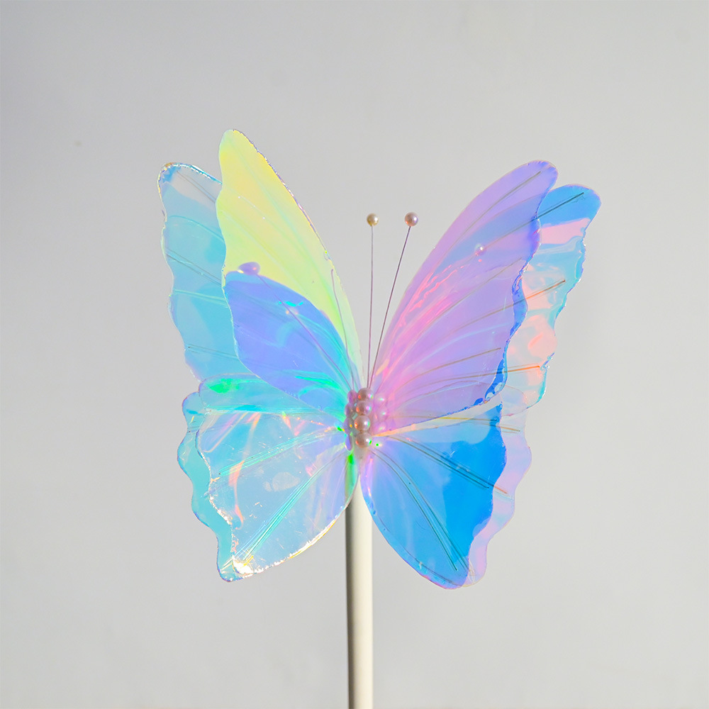 Flores láser flash, tarjetas de perforación de fotos, mariposa, decoración floral, accesorios de decoración de apertura del centro comercial