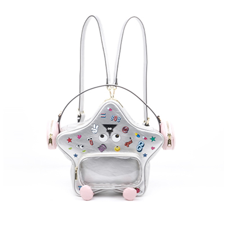 Tendencia 2025 hombres y mujeres a través de la impresión de mano extraña bolsos de hombro de gran capacidad para viajar estudiantes 2751 #