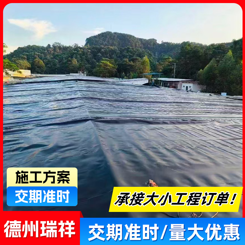 土工膜防渗膜HDPE鱼塘防渗土工膜防水布尾矿库垃圾填埋场防渗膜