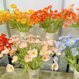 ins虞美人仿真花束客厅餐桌罂粟花绢花假花摆件装饰花艺插花摆设