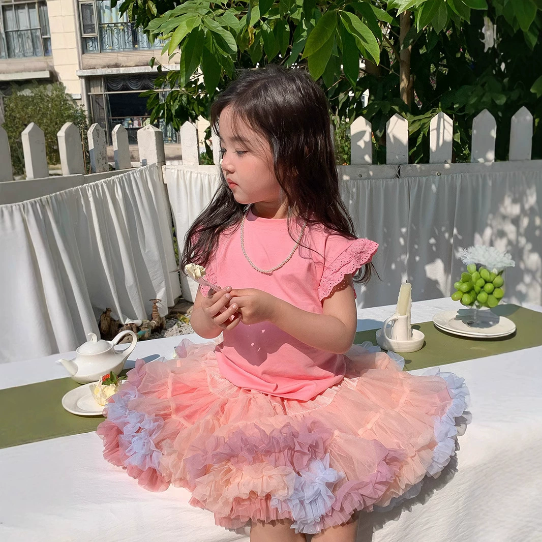Распродажа: детская пачка TUTU, полностью сетчатая, широкая талия, балетная милая принцесса, пышная юбка