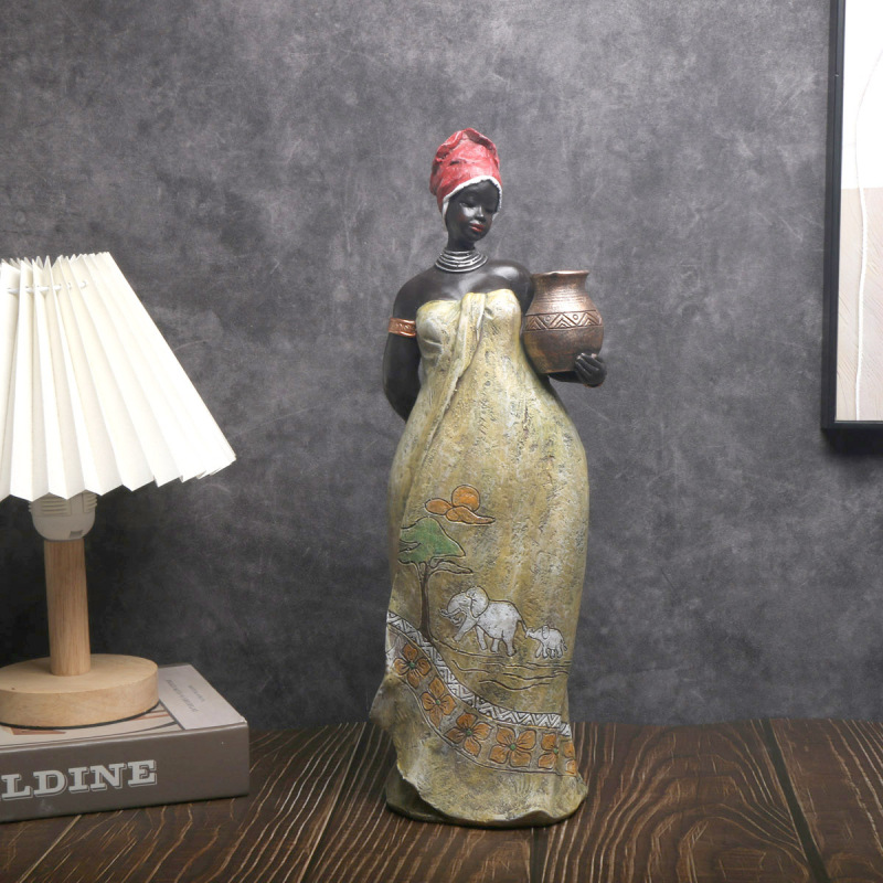 Cross-Border Creative African Character Home Furnishings Modern Art Resin Ornaments Resin Crafts
