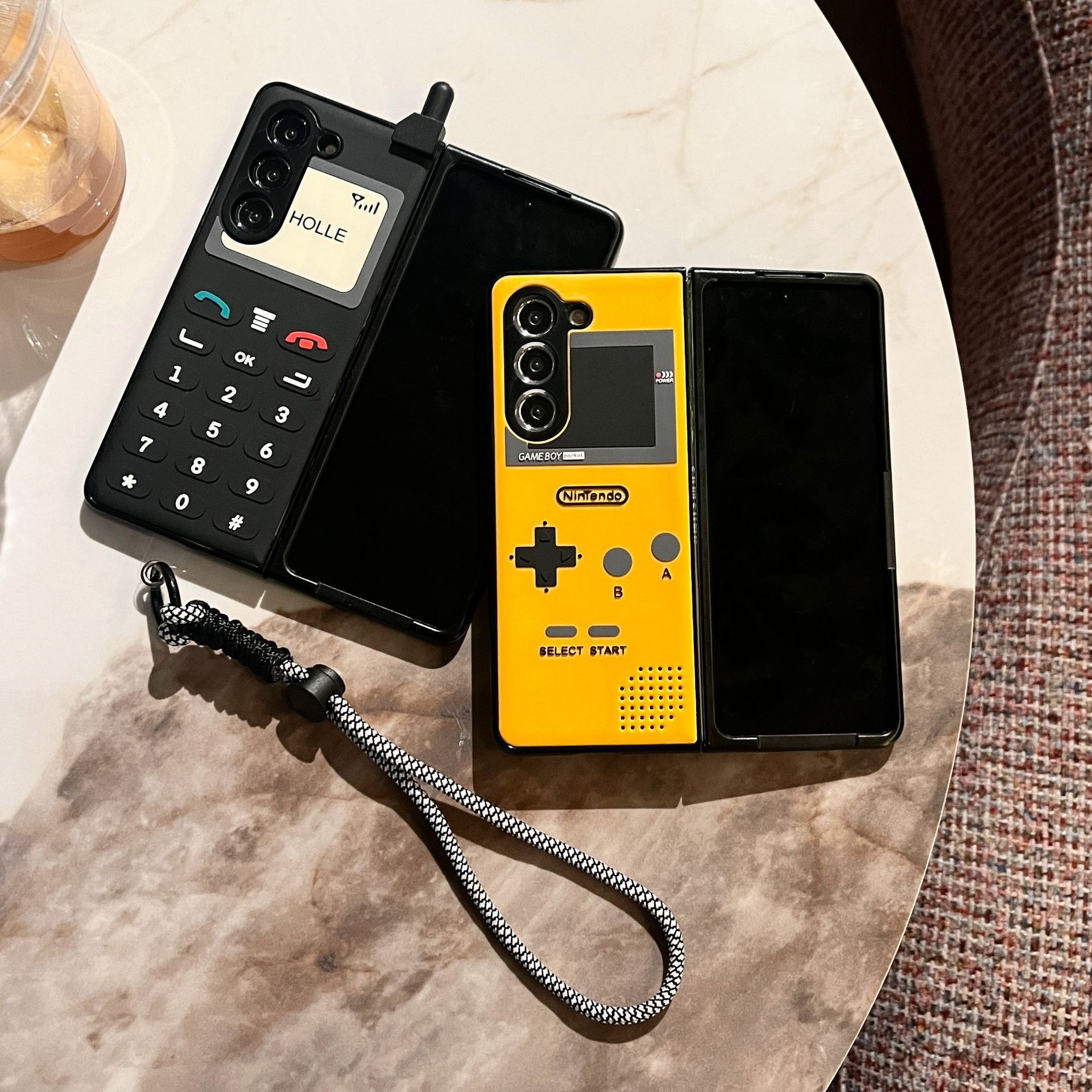 Retro personality game machine Galaxy for Samsung ZFold5 generation mobile phone case folding 3/4 generation hard shell Korean 6 generation