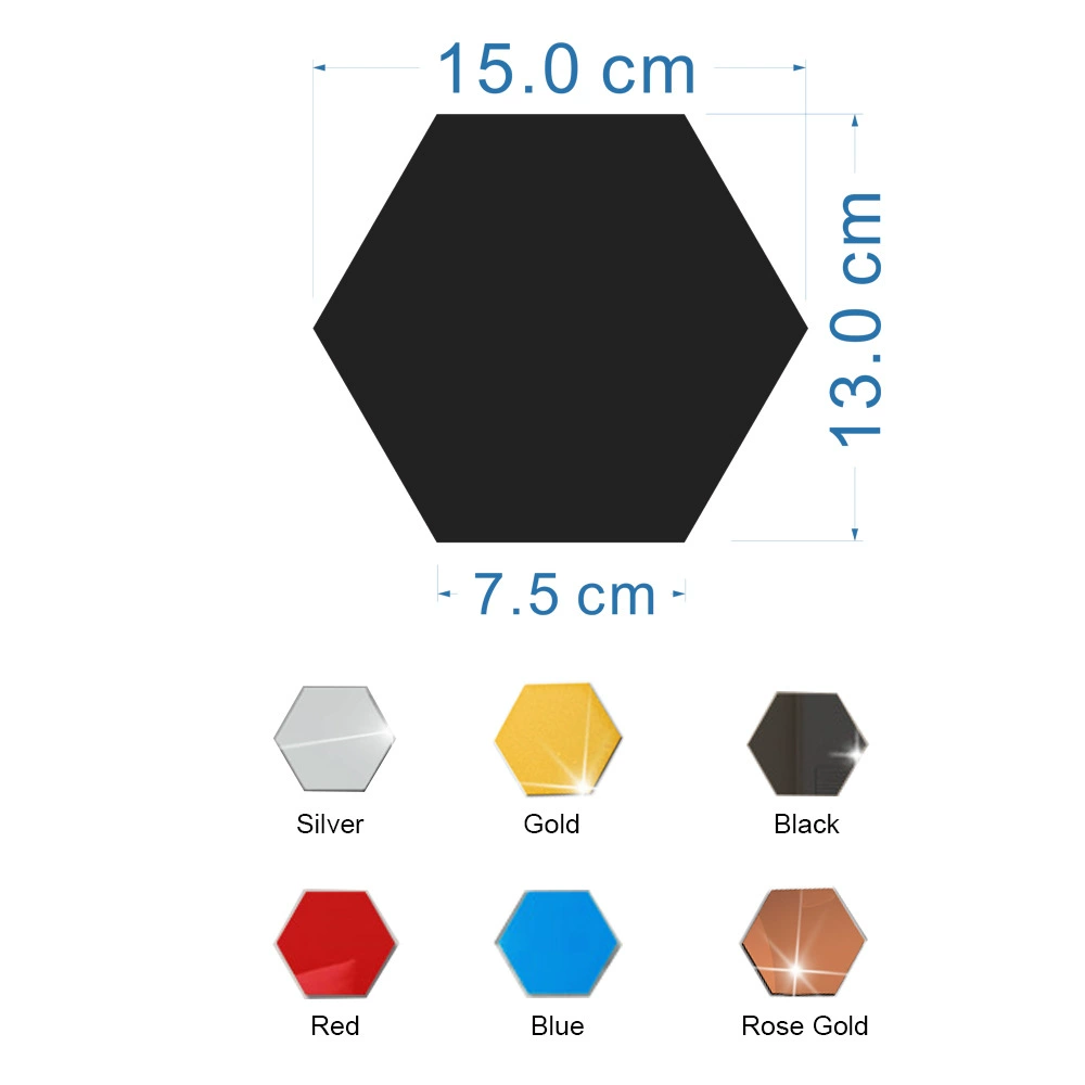 Acrylic 3D Self-Adhesive Wall Mirror, Waterproof, 12-Piece Set, Multiple Sizes