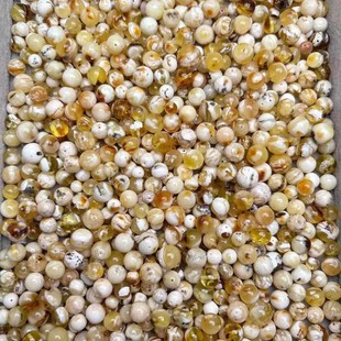 [Natural Raw Amber Beeswax] Russian Porcelain White Flower Wax Beads 5-10mm Wax Full and Rich