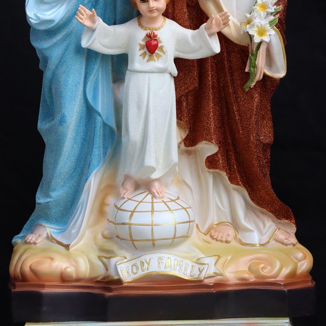60cm Sagrada Familia de tres miembros de la Virgen José decoración de la estatua de la iglesia de la casa decoración de la sala de estar