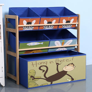 Solid Wood Toy Rack Children's Toy Storage Rack Organizer Box Kindergarten Storage Cabinet Baby Toy Storage Cabinet Artifact
