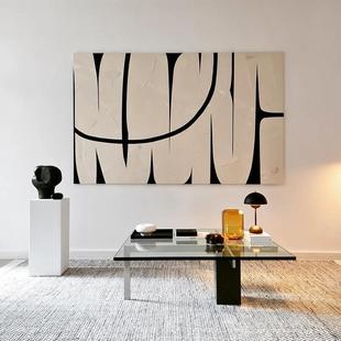 Modern Abstract Hand-Painted Oil Painting Horizontal Version Living Room Decoration Painting Sofa Background Wall Painting Bedroom Hanging Painting