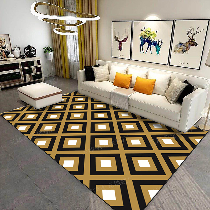 Transfronterizo nórdico impreso marroquí alfombra hogar sala de estar sofá de cristal alfombra de piso de terciopelo dormitorio alfombra completa