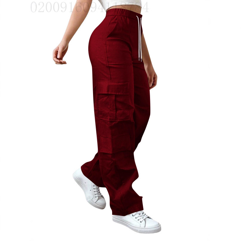 Women's High Waist Loose Elastic Hiking Wide Leg Overalls