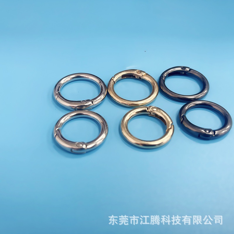厂家直销锌合金弹簧圈18—45mm圆形开口弹扣 3分-1寸半金属饰品扣
