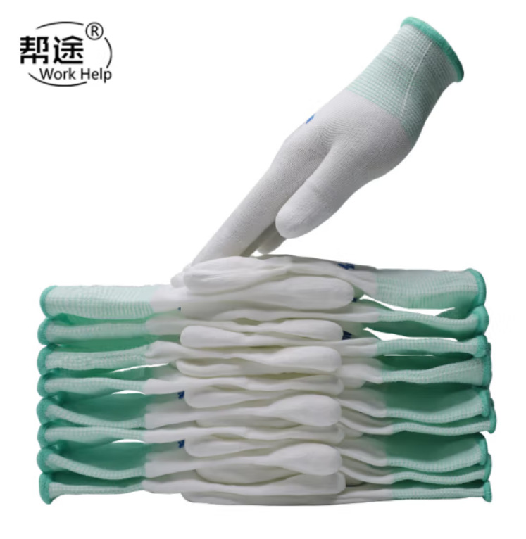 PU 코팅 손바닥 M 흰색-녹색 가장자리(Bangtu)