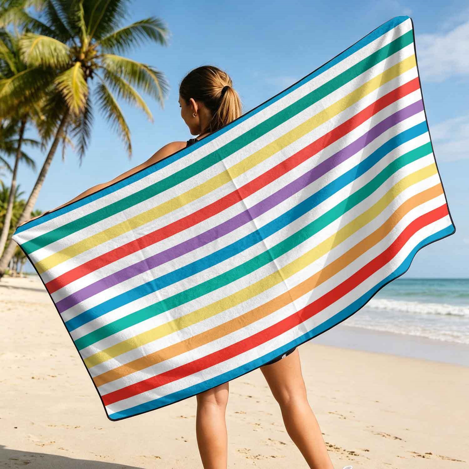 Geometric Bath Towel Car Seat Cover 2-in-1 Microfiber Outdoor Beach Car Dual-Use Universal Seat Cushion