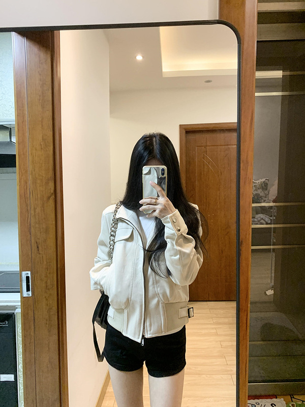 复古气质感立领短款外套女2025秋季新款慵懒百搭修身夹克上衣|undefined