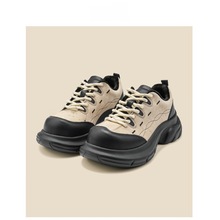 复古大头厚底增高休闲鞋女2025秋季新款百搭轻便舒适通勤老爹鞋