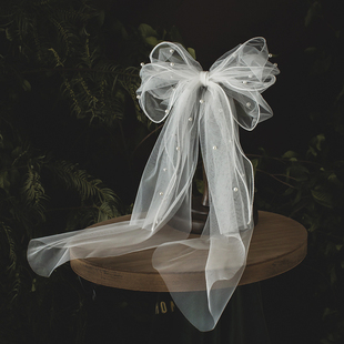 Veil for Female Bride, Fairy-Style Wedding Headdress, Popular for Wedding Photos, Marriage Registration, Maternity Photos, Headdress Ts01