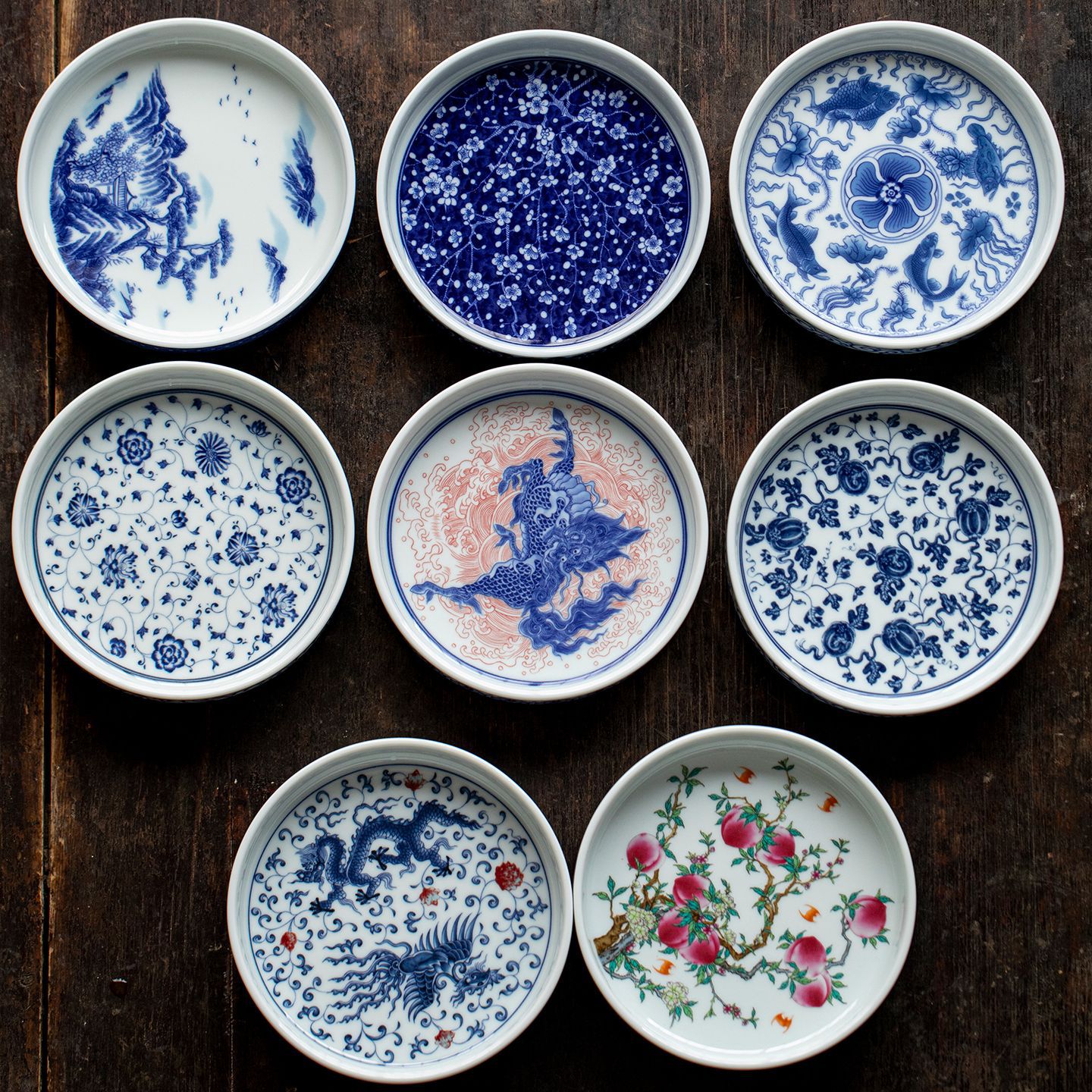 弥言仿古胎中式传统青花壶承家用盖碗茶壶托陶瓷干泡盘小茶台茶盘