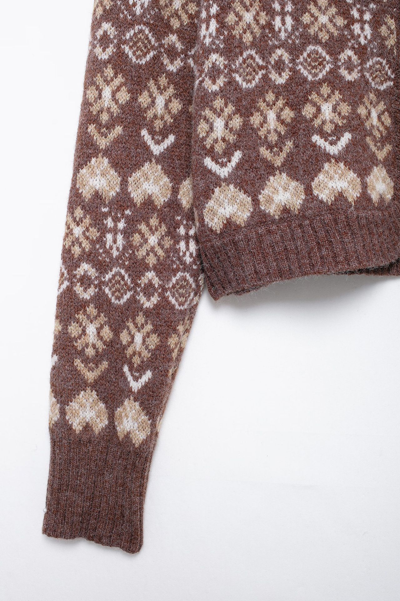 Abbigliamento donna 2024 autunno e inverno nuovo stile giacca in maglia jacquard larga_voghion.com