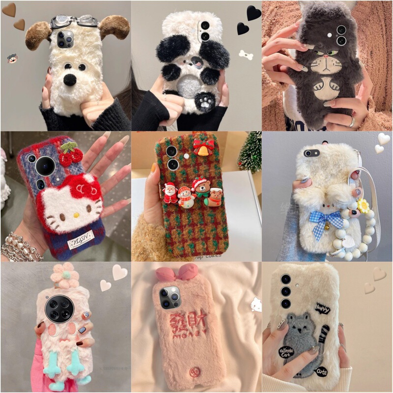 Cross-Border Hot-Selling Plush Velvet Suitable for 17Promax Mobile Phone Case 16Pro Huawei Xiaomi Anti-Fall Mobile Phone Case Export
