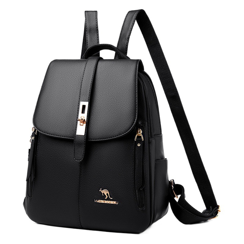 Transfronteriza mochila 2023 nueva PU de gran capacidad de color sólido mochila bolsa de hombro al aire libre bolsa de viaje de ocio