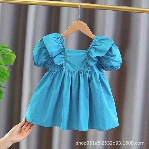 Baby girl summer clothes for children 2024 new Korean style princess skirt girls skirt children's style puff sleeve dress