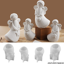 diy水晶滴胶水泥石膏小精灵小天使爱心摆件镜面硅胶模具