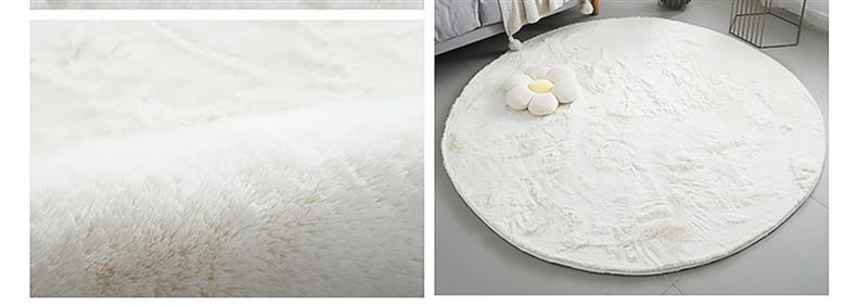 Imitation Rabbit Fur Round Carpet Ins Style Accessible Luxury Thickeneded Living Room Coffee Table Blanket Plush Dressing Table Bedroom Bedside Mat