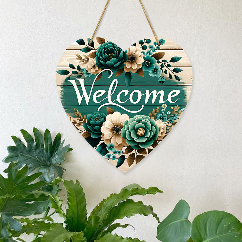 Nuevo estilo transfronterizo en forma de corazón marca de bienvenida de primavera logotipo de granja de campo americano decoración de jardín de primavera lista de acrílico