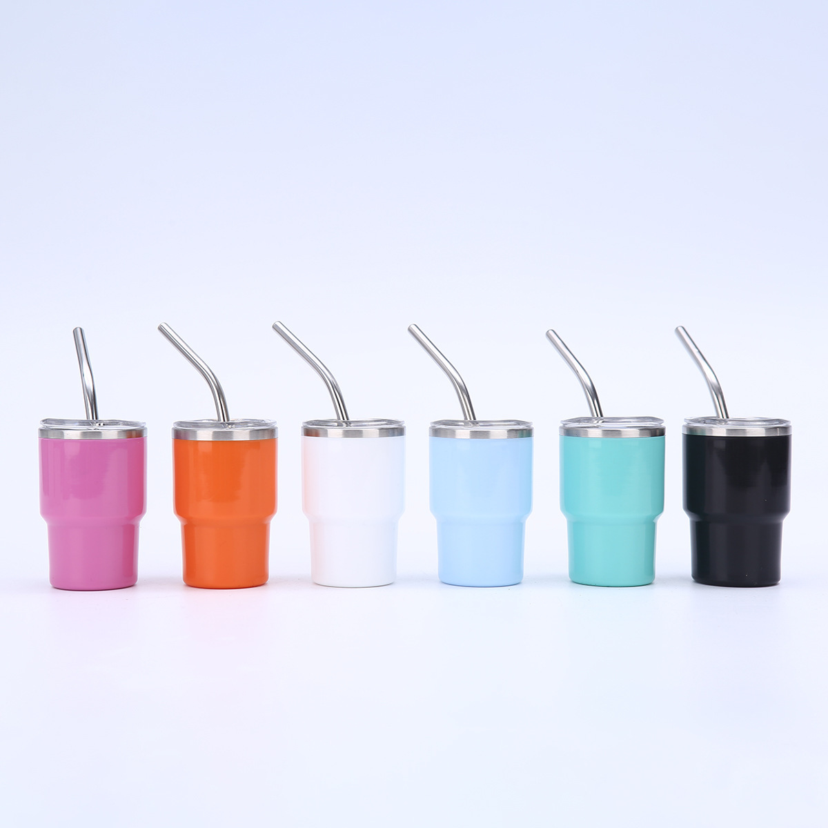Nuevo conjunto de cinco piezas de acero exterior de plástico 40oz taza de hielo de gran capacidad taza de paja de color sólido taza de mango portátil