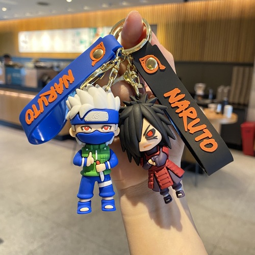 Naruto Cartoon Keychain Cute Three-dimensional Doll School Bag Pendant Accessories Car Key Chain Ring Small Gift