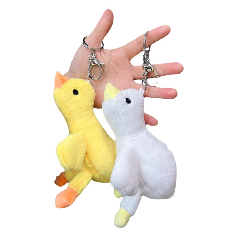 Tiktok ganso blanco muñeca de peluche de juguete ganso muñeca de peluche llavero muñeca image 1