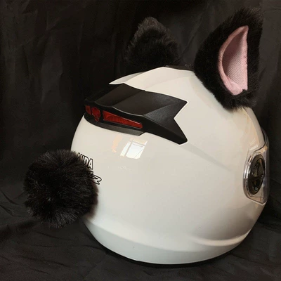 Motosiklet dəbilqələri – for Motorcycles, Electric Scooters - black-pink-cat-ears-tail
