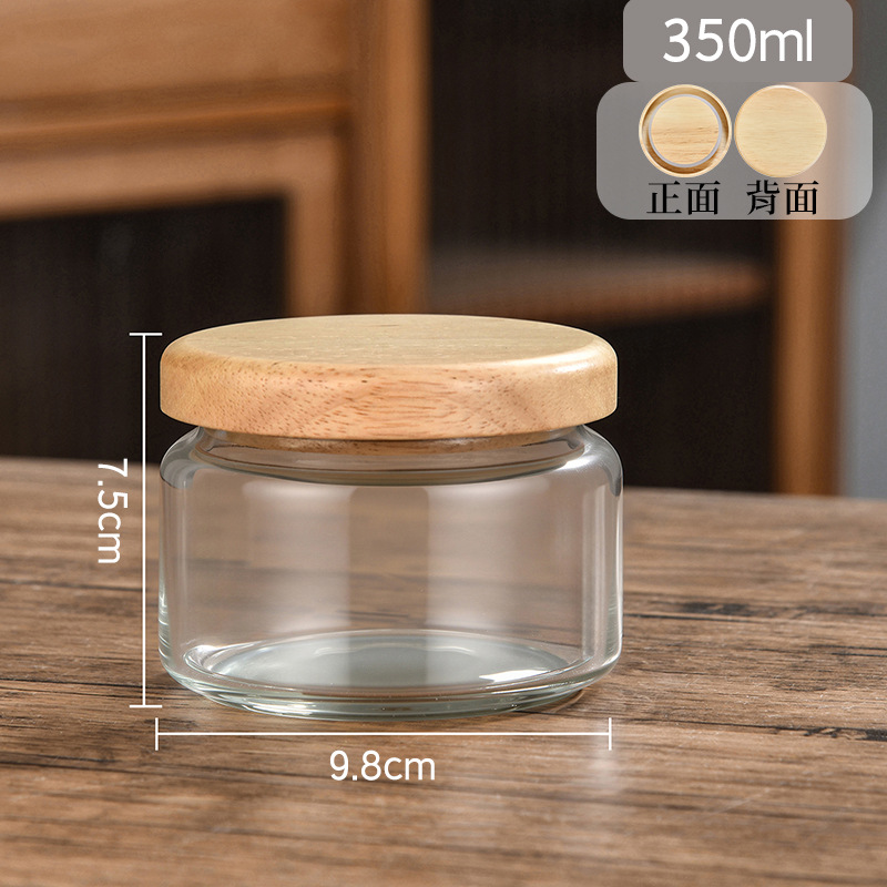 Taza de vidrio sellada Retro Begonia Pattern Glass Jar Household Snack Nut Storage Jar Size Combination
