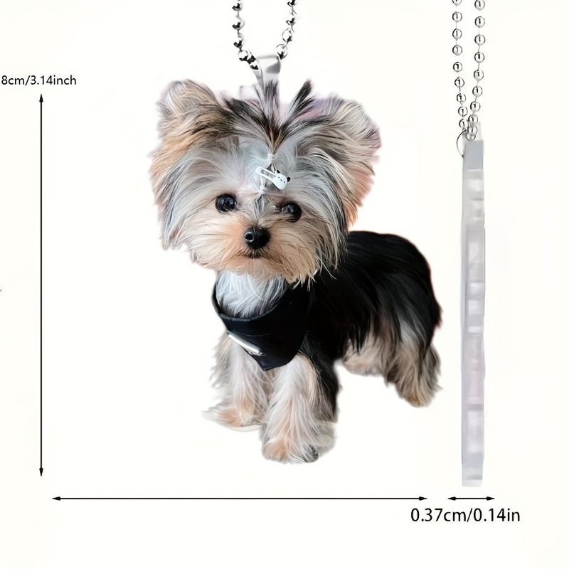 クロスボーダー新しいかわいい子犬車のバックミラーペンダントフラットファッションインターネット有名人アクリルクリスマスペンダント|undefined