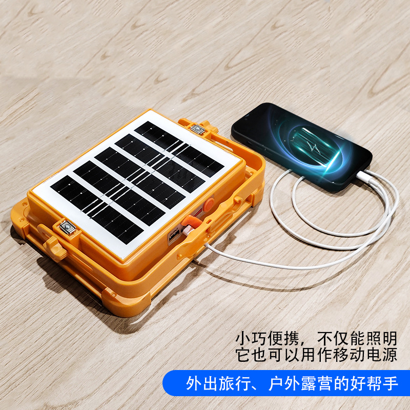 Lámpara solar de emergencia al aire libre 5 velocidades ajustable modo de iluminación camping flash flash USB conector lámpara portátil