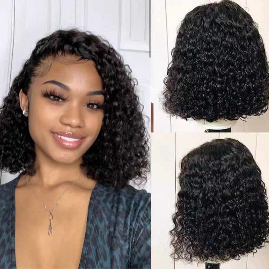 Pelucas de moda europeas y americanas para mujer, corte parcial, rizado pequeño, rizado corto, pelucas transfronterizas africanas, sombreros de fibra química, wigs al por mayor