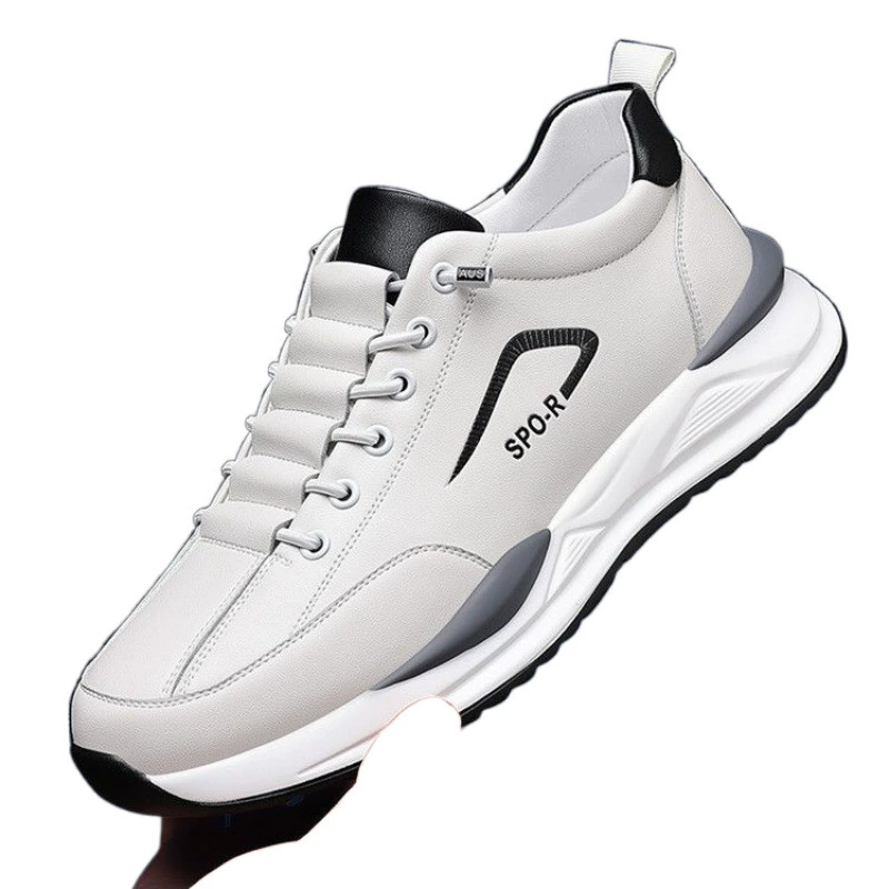 Sports trend casual footwear for leisure, universal breathable white shoes, trend of season, genuine leather
