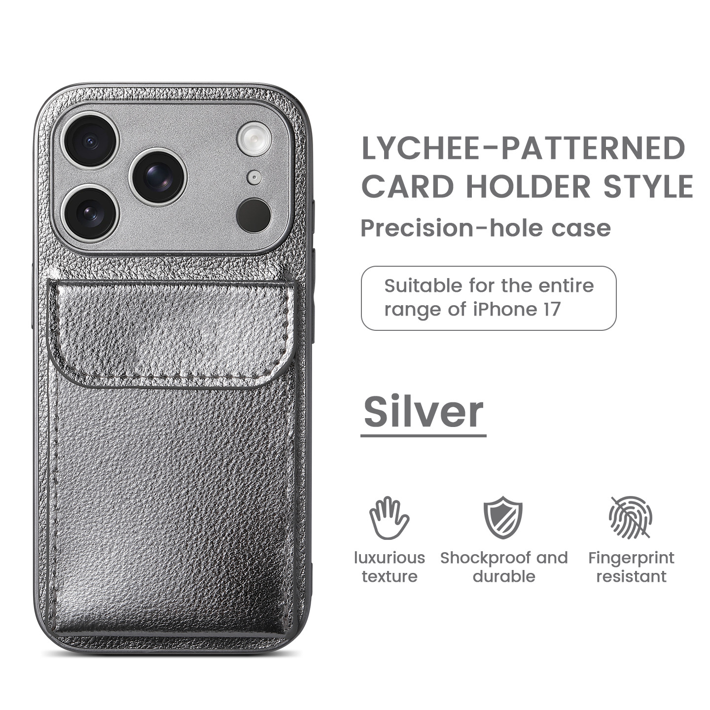 Funda de Cuero con Tarjetero para iPhone 16 y 17 Pro Max con Soporte Magnético, A Prueba de Golpes y Anticaída