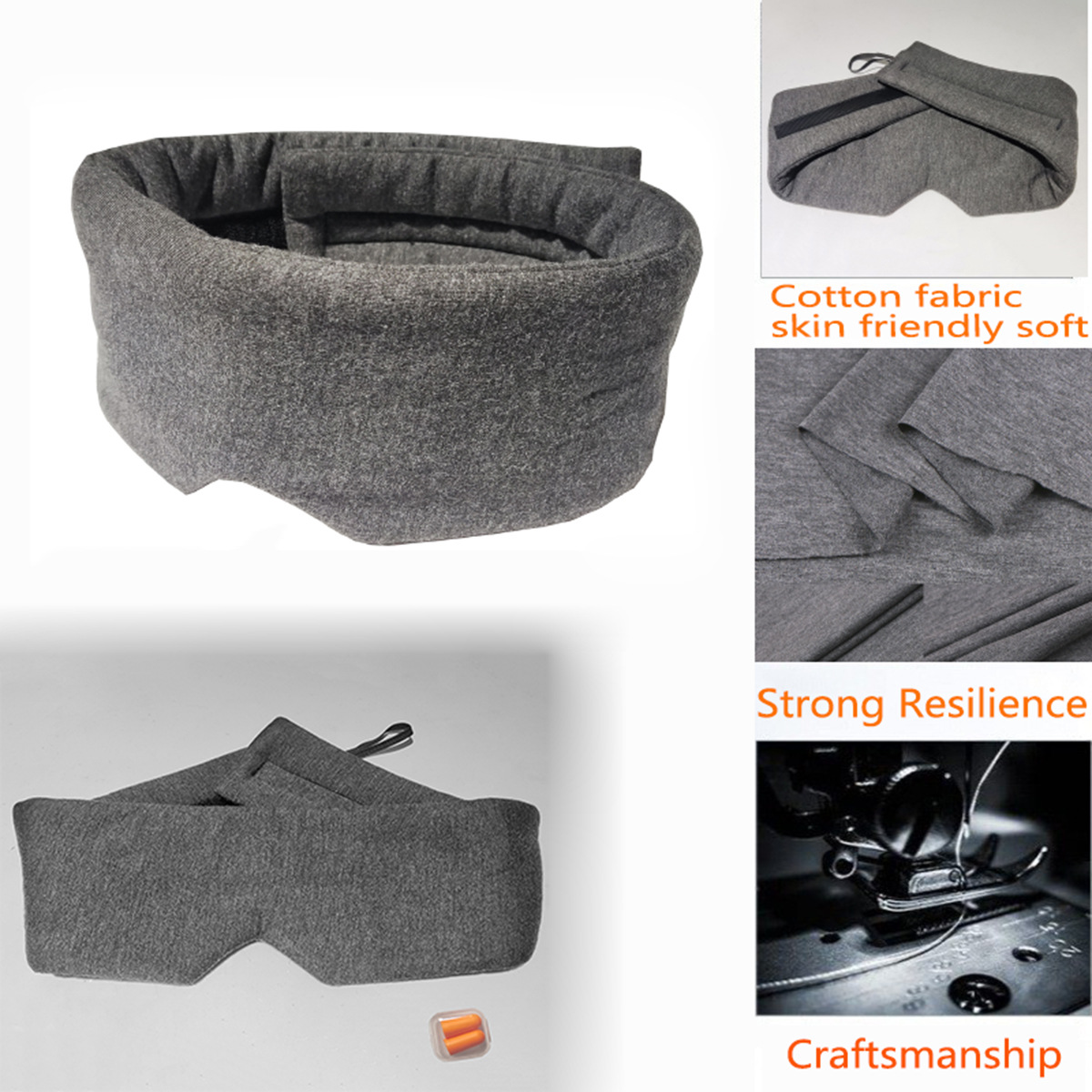 Máscara de ojo transpirable transfronteriza máscara de ojo modal máscara de ojo completamente rodeada máscara de ojo de algodón puro sombreado siesta máscara de ojo