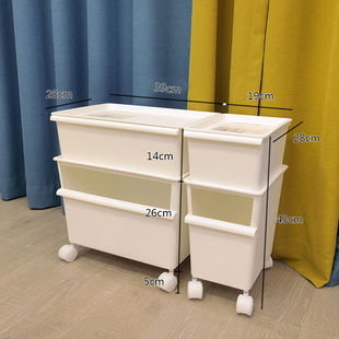 Wheeled Plastic Storage Box with Lid That Can Be Stacked with Kidsren's Building Block Storage Box Double-Layer Colorful Toy Storage Box