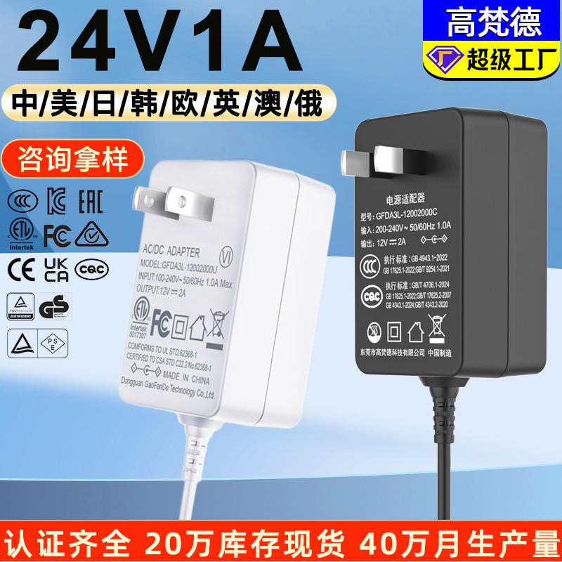 24v1a power adapter CQC CCC US ETL European CE power LED lamp certification 24v1a adapter