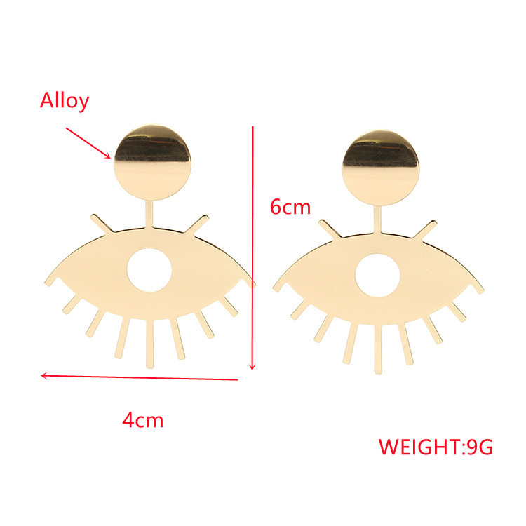 Neue Einfache Goldene Augen Geometrische Hohle Augenohrringe display picture 1