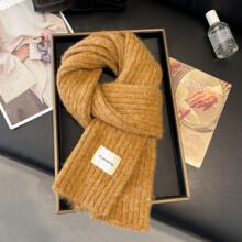 纯色软糯针织羊毛围巾秋冬新款保暖厚实围脖男女通用气质百搭洋气