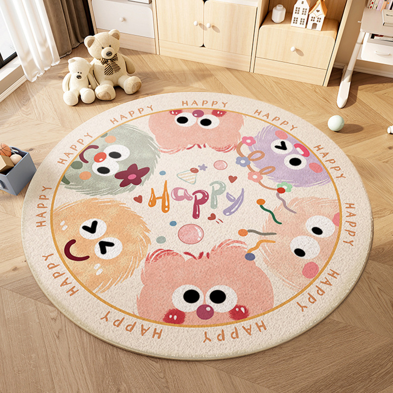 Cute Round Fur Ball Skin-Friendly Comfortable Cashmere Bedroom Bedroom Bedside Carpet Living Room Dirt-Resistant Climbing Mat Carpet