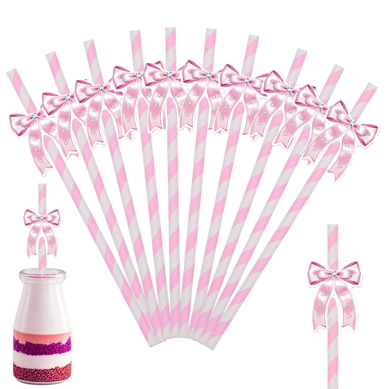 Креативные бумажные соломинки для украшения праздничного стола, десертного стола, дня рождения, платья, пудинга, бутылки, торта (для торта)