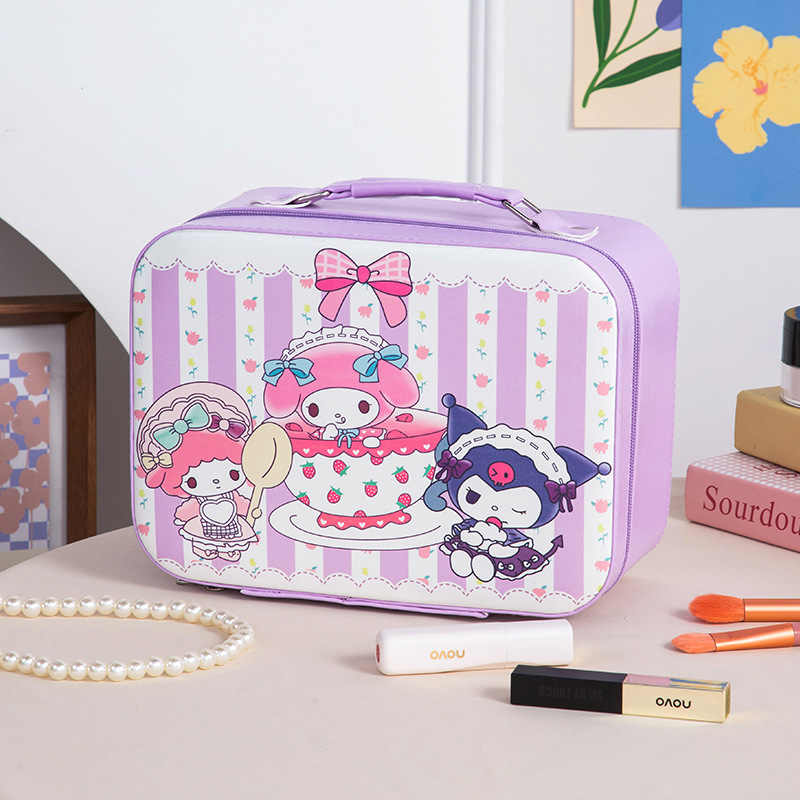 Nueva caja de maquillaje de dibujos animados de alto valor, bolsa de maquillaje portátil de viaje, bolsa de maquillaje portátil de regalo, bolsa de almacenamiento de regalo encantadora