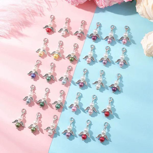 Cross-Border European and American Amazon Angel Wings Acrylic Pendant Lobster Clasp Jewelry Accessories Wedding Keychain for Women