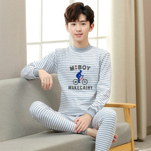 青少年秋衣秋裤套装全棉中大童男童保暖内衣套初中男线衣线裤纯棉