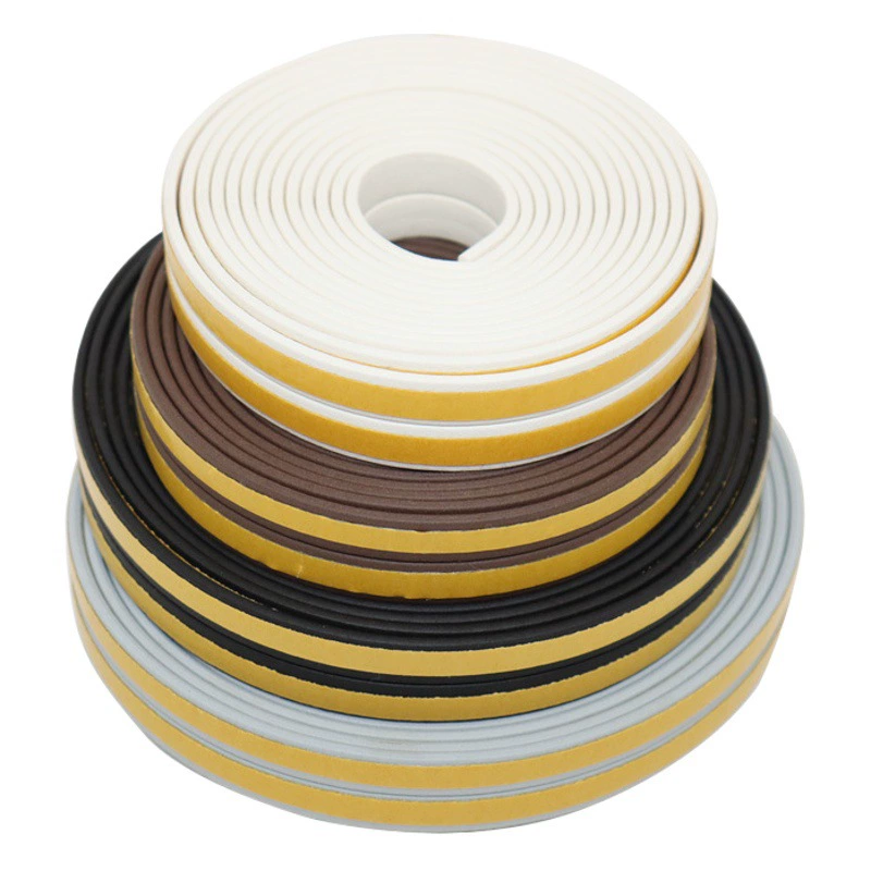 [Упаковка 5 м] Самоклеящаяся уплотнительная лента для дверей и окон Противоугонная деревянная дверь Раздвижная дверь Звукоизоляционная лента Противопылевая Резиновая полоса