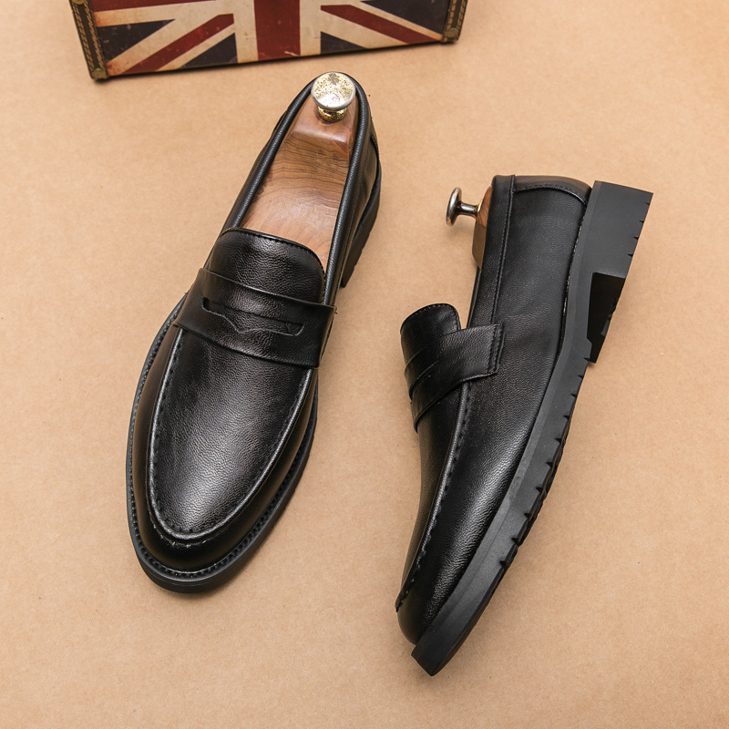 Verano británico casual zapatos de los hombres de negocios slip-on zapatos de cuero hombres transpirables mocasines juveniles zapatos formales de la boda